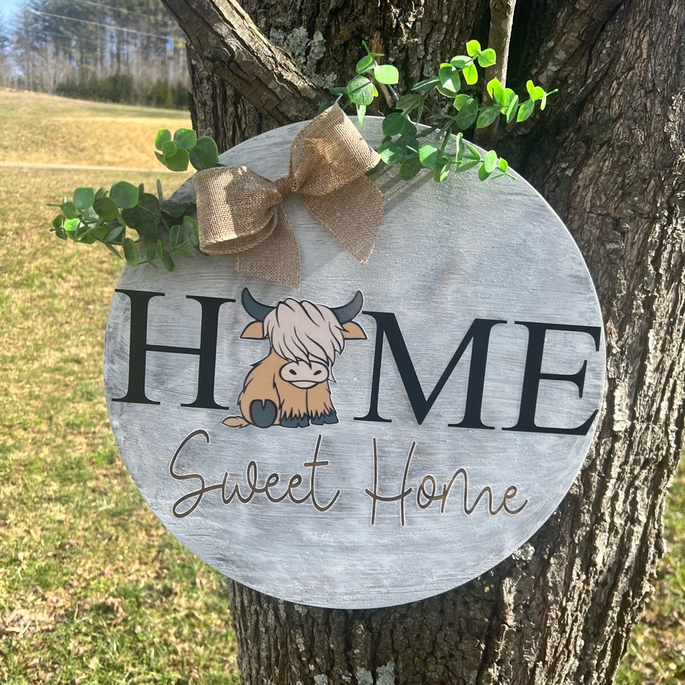 New Home Sweet Home cow door hanger 🐮